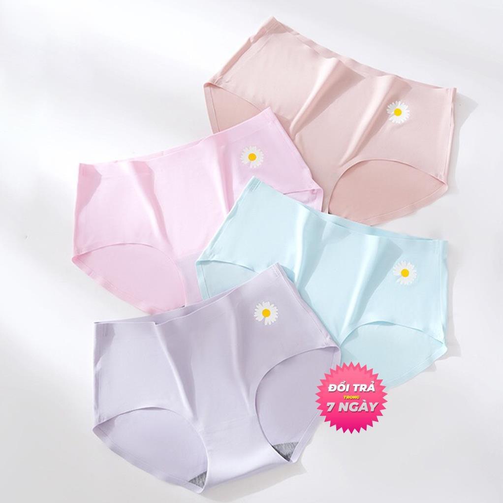Quần Lót Nữ Quần Lót Su S3QL06 Họa Tiết Hoa Cúc Không Đường May Chất Lanh Siêu Thoáng Mát Loại Đẹp  01 Cái