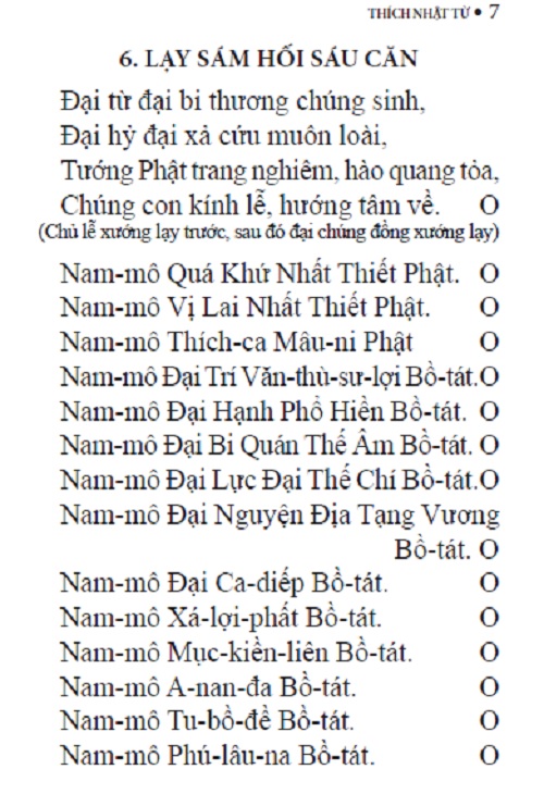 Nghi thức Sám Hối Sáu Căn và Hồng Danh (Tái bản 2022)