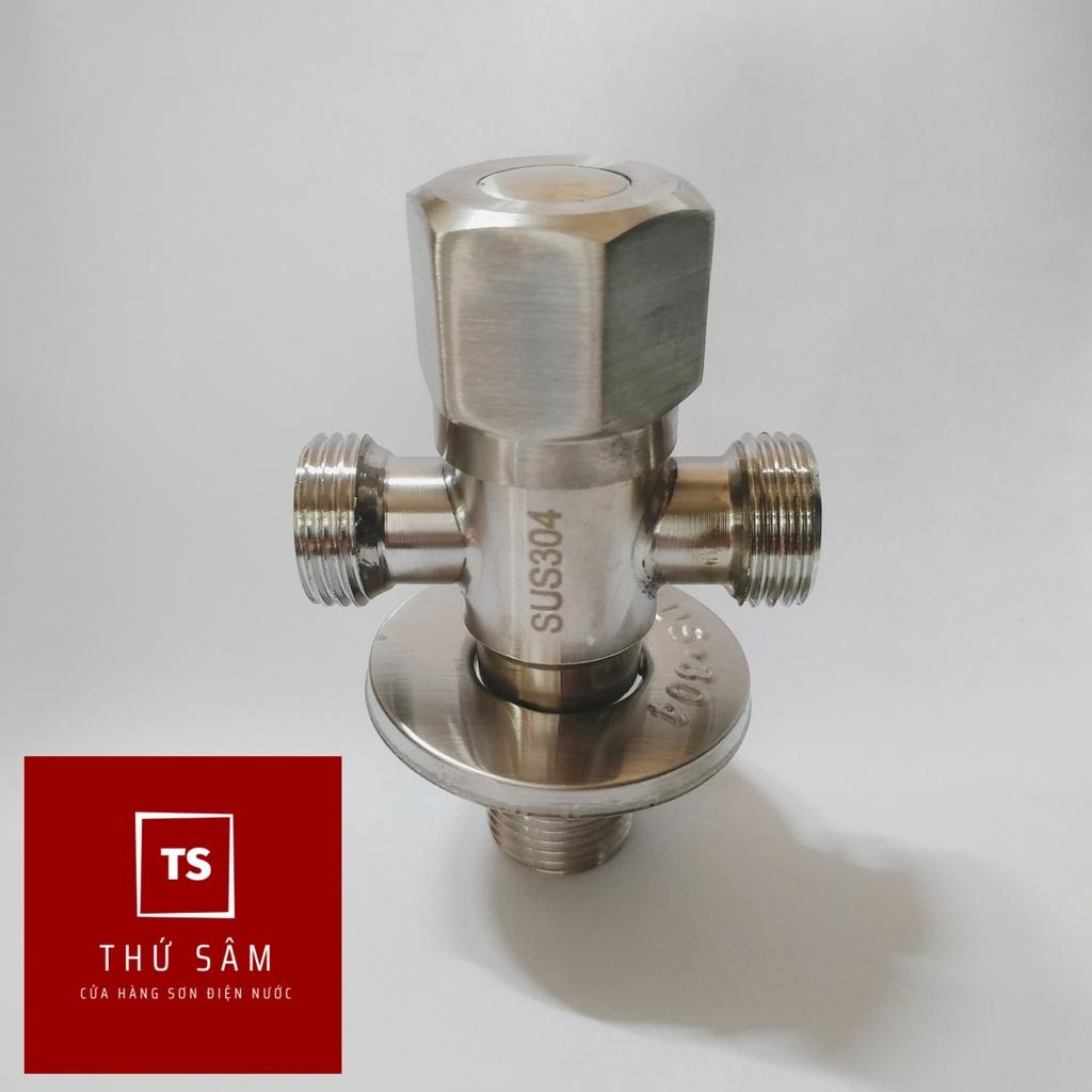 Van giảm áp chia nước bồn cầu Van T chữ thập inox 304 lõi đồng chống ố không rỉ sét