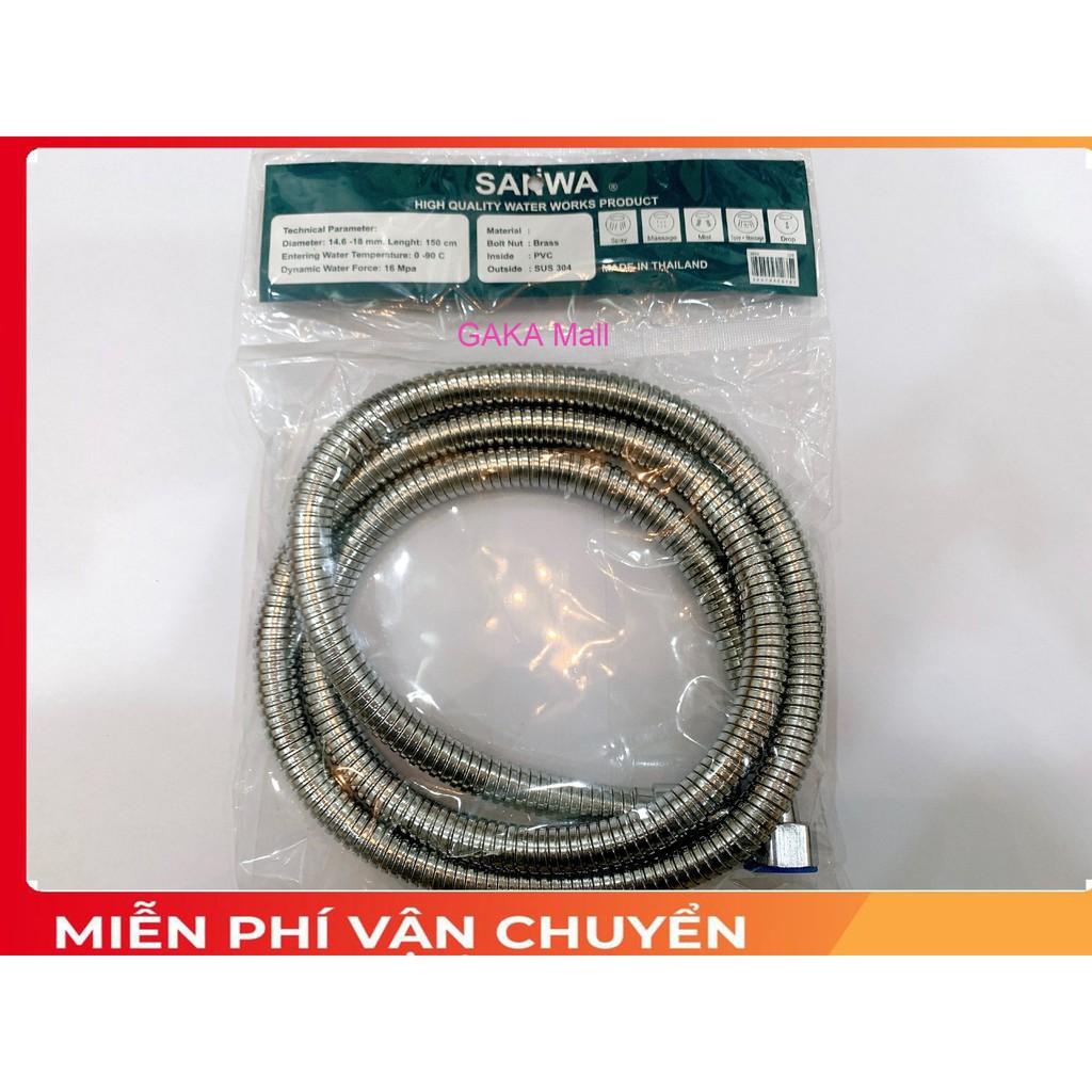 Dây Sen Sanwa inox 304, Nhập Khẩu Thái Lan, BH 1 Năm, Dài 1.5m, Lõi Đồng, Chống Xoắn
