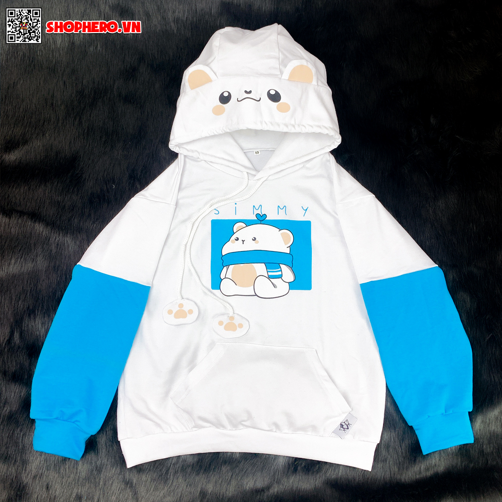 Áo hoodie Mèo Simmy nỉ da cá