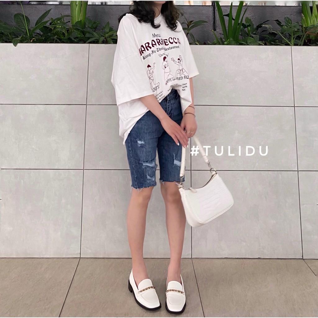 Quần Jeans Ngố Lửng Nữ Lưng Cao Rách Tulidu Hàng Cao Cấp Quần Bò Ngố Nữ Co Giãn Nâng Mông KB725.142