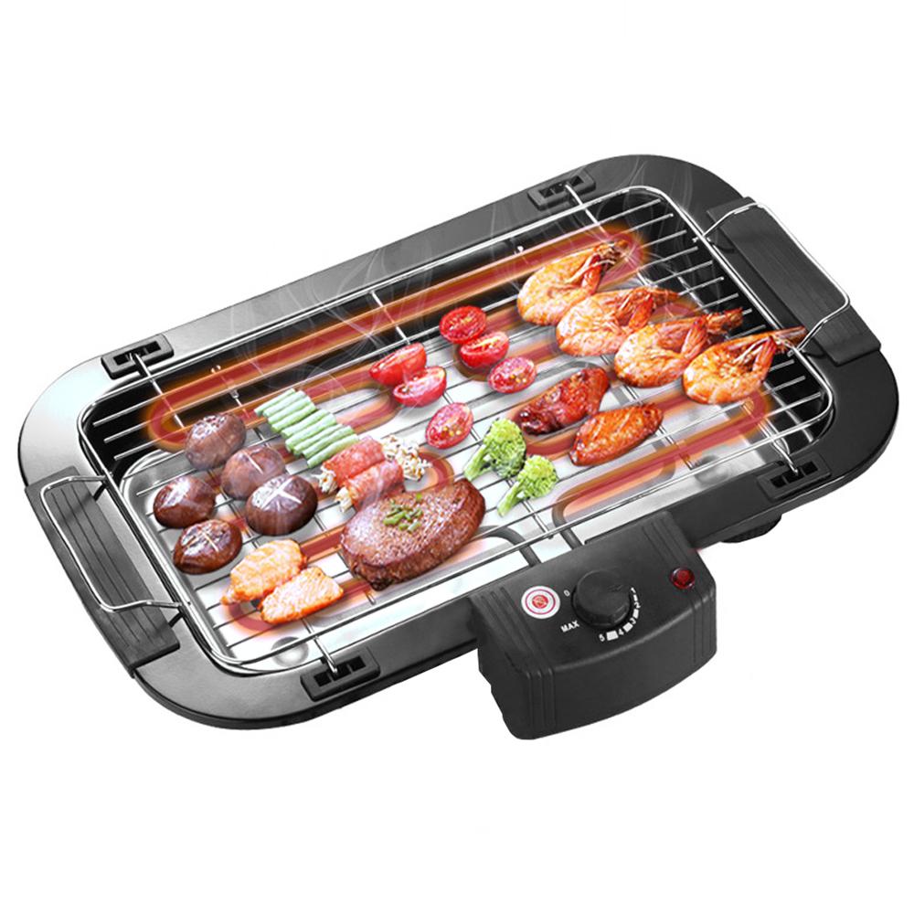 Chảo Nướng Điện Ngoài Trời Bbq Thép Không Gỉ Gia Dụng Đa Chức Năng 2000W Công Suất Cao 50-350 ℃