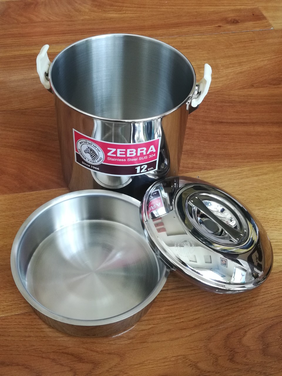 Camen Inox Zebra Thái Lan Ngăn Rưỡi 12cm  Khó Gài-151612