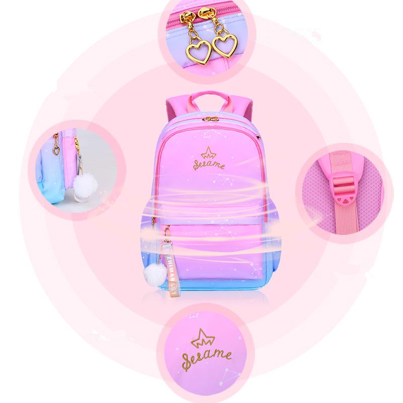 Cô Gái Mới Ba Lô Cho Trường Ba Lô Bé Gái Nylon Chỉnh Hình Học Túi Trẻ Em Sơ Cấp SCHOOLBAGS Cấp 1-6 Trẻ Em Mochila