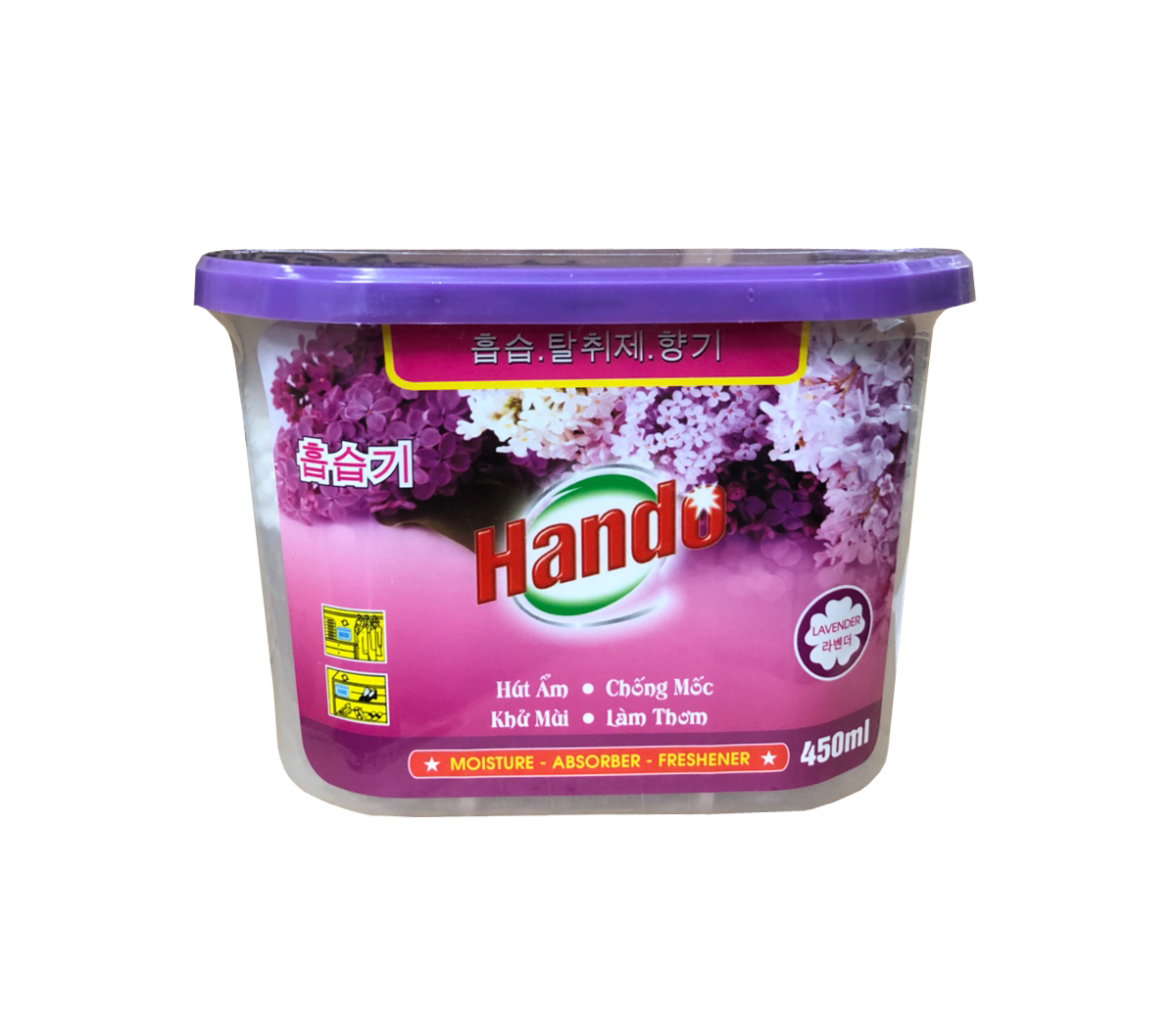 Combo 4 Hộp Hút Ẩm Khử Mùi Nấm Mốc Hương Lavender 450Ml