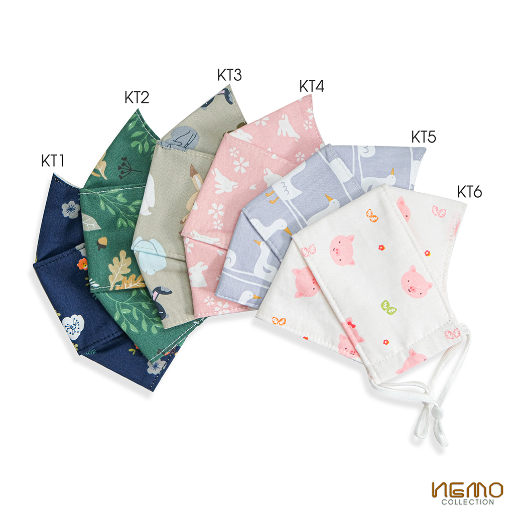 Khẩu Trang Vải 4D Nemo Collection, Chống Nắng, Lọc Khuẩn, Thoáng Khí Không Gây Mụn - KTXS