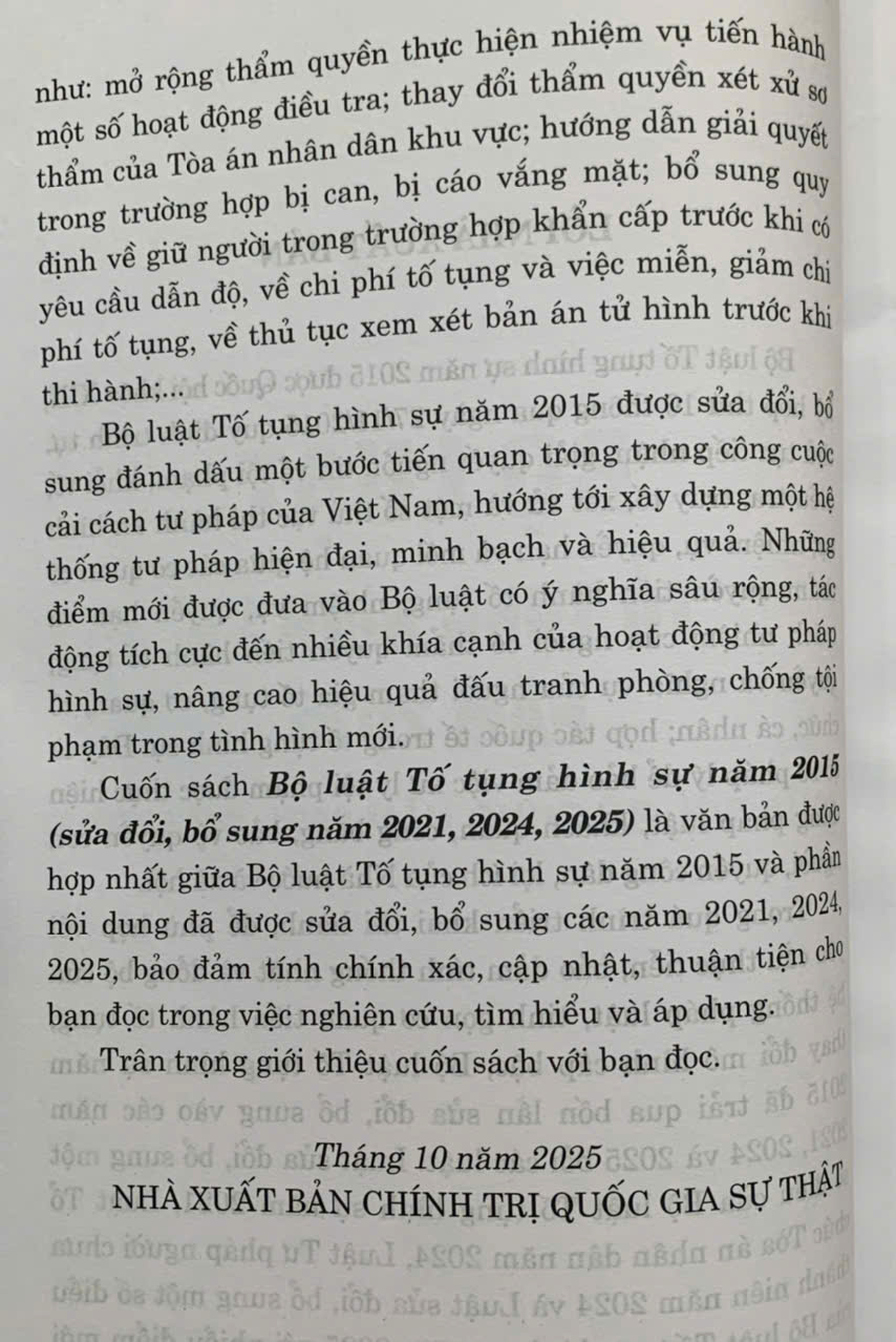 Sách Bộ Luật Tố Tụng Hình Sự (Hiện Hành)