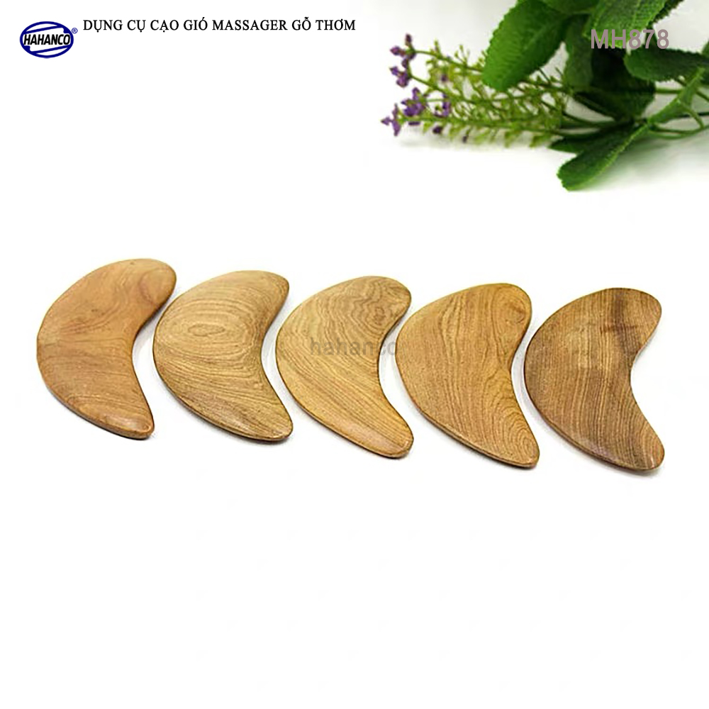 COMBO 2 Dụng cụ cạo gió mát xa LÀM MỊN DA MẶT bằng gỗ Bách Xanh