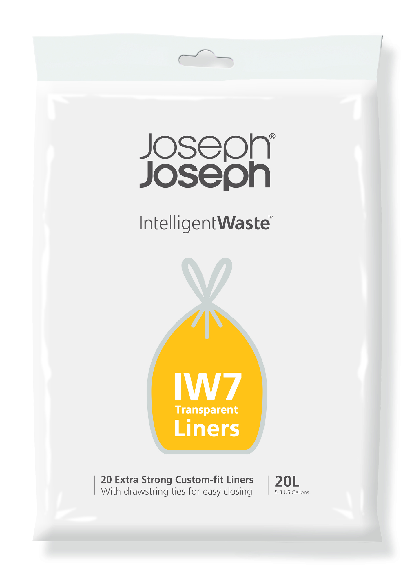 Joseph Joseph - Bịch 20 túi rác 20L IW7 Custom-fit 20 Bin Liners White 003840 (dùng cho thùng rác Joseph Joseph 2 ngăn 40l)