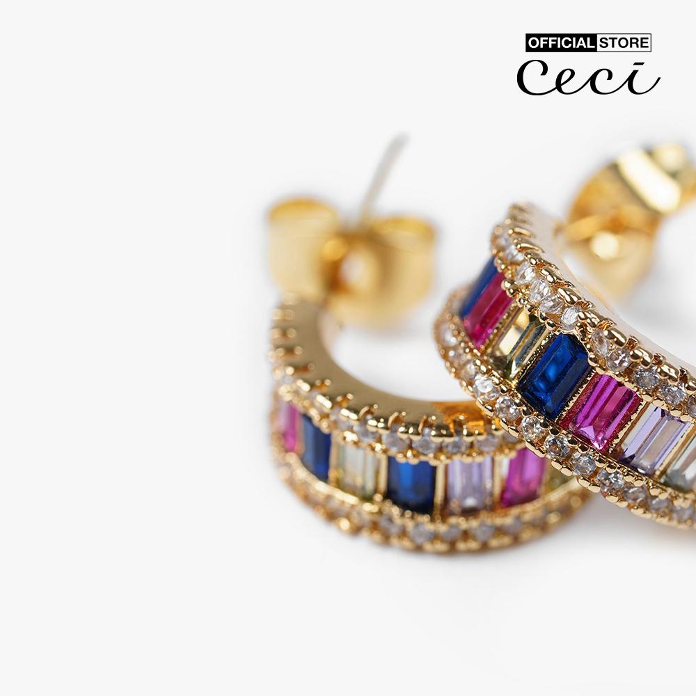 CECI - Khuyên tai nữ khoen tròn nhỏ đính đá CC1-07000162-24