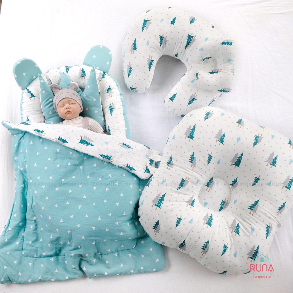 Chăn bế chần bông cho trẻ sơ sinh RUNA KIDS chất liệu Cotton Hàn 100% cao cấp, thoáng khí mềm mịn, an toàn cho bé