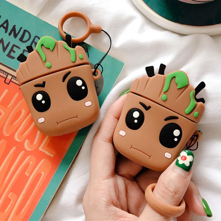 Túi silicon cho tai nghe Airpods mẫu 3D Người Cây