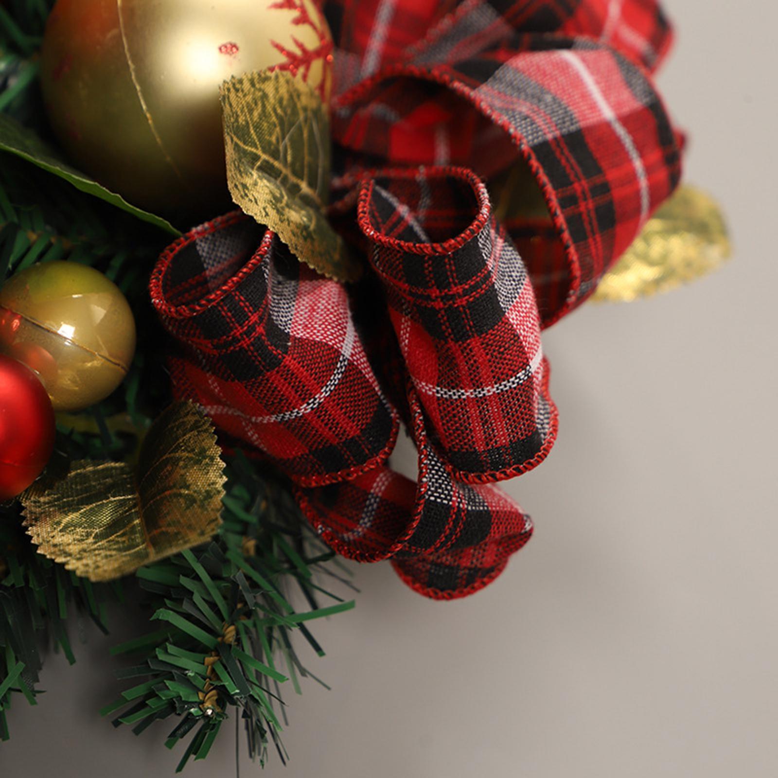 Artificial Christmas Teardrop Swag Ball Door Hanging Garland Greenery, Window Scene Photo Props Ornament, Fireplace Xmas Tree Wreath