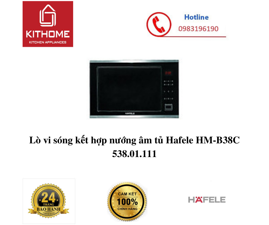 Lò vi sóng kết hợp nướng âm tủ Hafele HM-B38C 538.01.111 - Hàng Chính Hãng