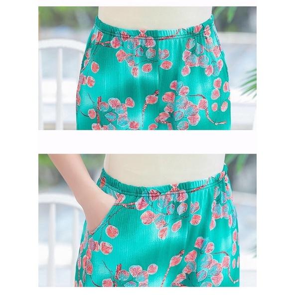 Đồ bộ trung niên nữ- bộ quần áo nữ trung niên cho mẹ bộ thun hoa kiểu dáng sang trọng
