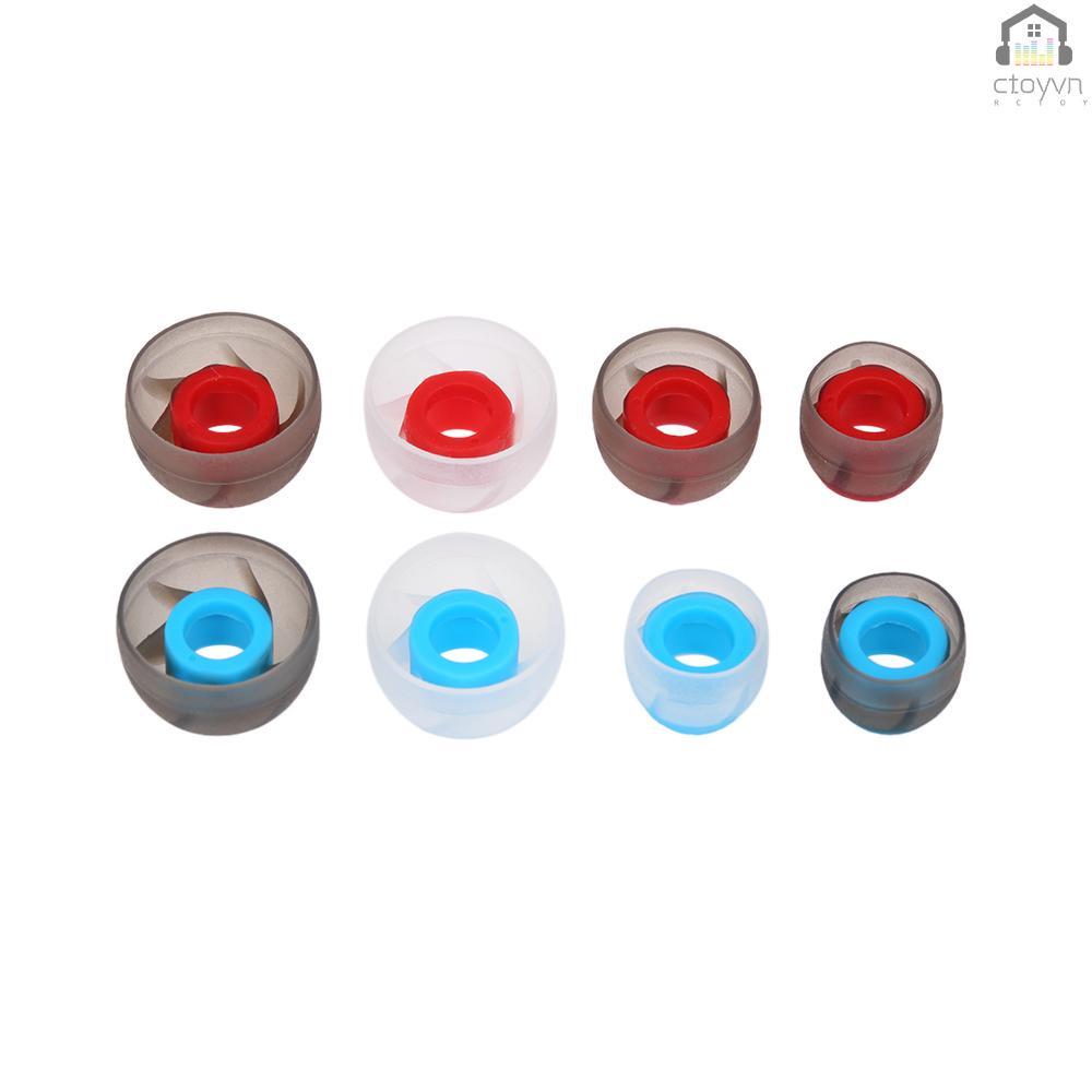 Set 12 cặp 24 miếng đệm tai nghe nhét tai L M S 4.5mm bằng silicon mềm