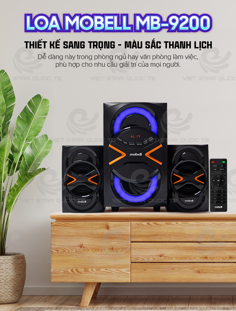 Loa Bluetooth Vi Tính Mobell MB-9200, Có Remote, Âm Thanh Cực Chất - Hàng Chính Hãng