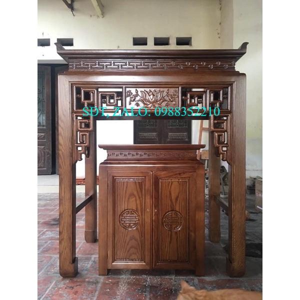 Bàn thờ sen gỗ sồi 127cm