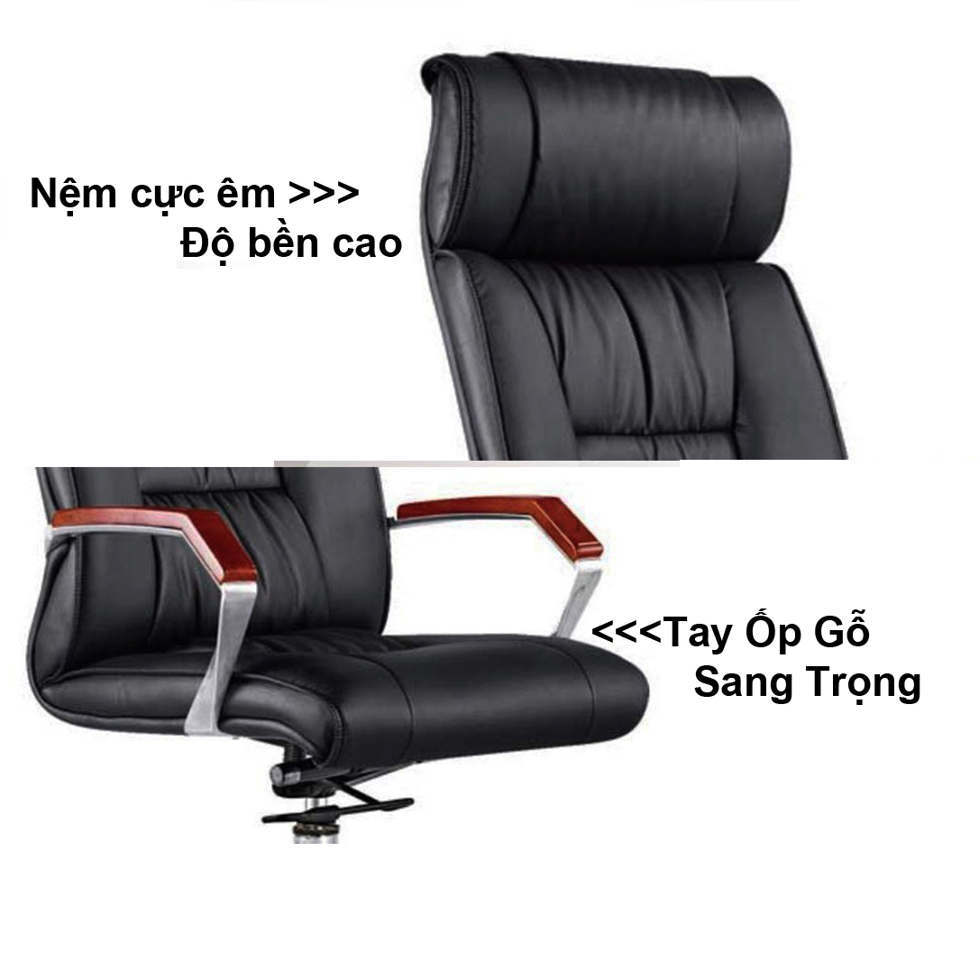 Ghế Văn Phòng Dành Cho Sếp PVC Cao Cấp, Lưng Cao AZP-214A - Hàng Nhập Khẩu 100%