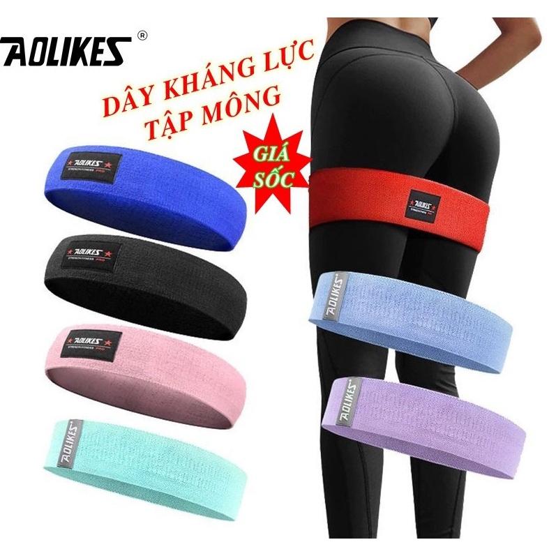 Dây mini band kháng lực tập chân mông Aolikes, dây thun vải tập gym mini band co giãn cho nữ -anhsonnd18