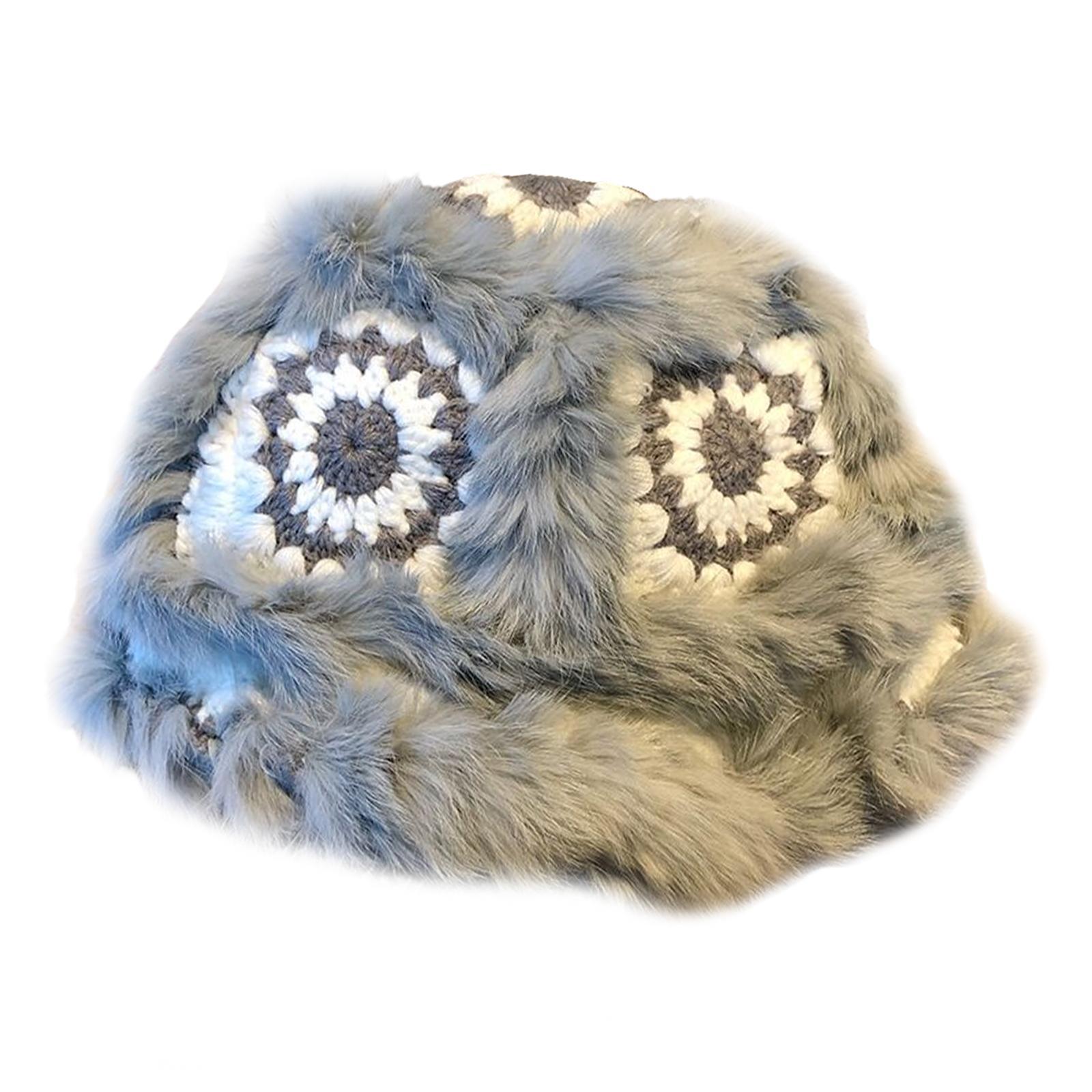 Faux Plush Bucket Hat Furry Cute Fisherman Hat Plush for Teen Girls