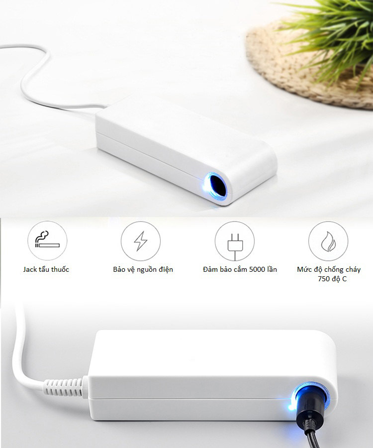 Bộ Chuyển Đổi Nguồn 220v Sang 12v Chân Tẩu 10A-120W Cao Cấp AZONE