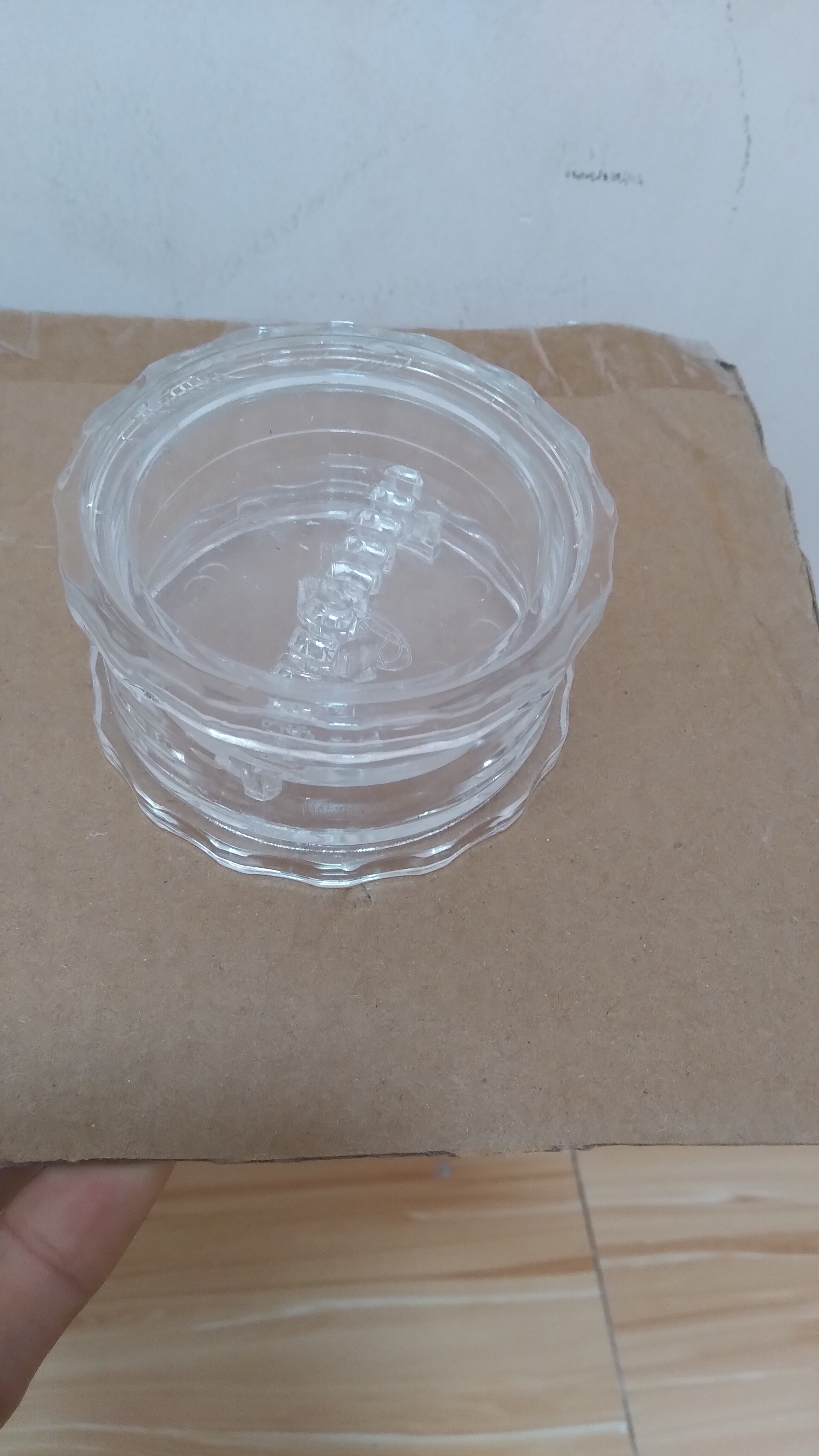 Dụng cụ xay tỏi,ớt,gừng cầm tay nhựa trong Acrylic cao cấp Size 8*4.2cm