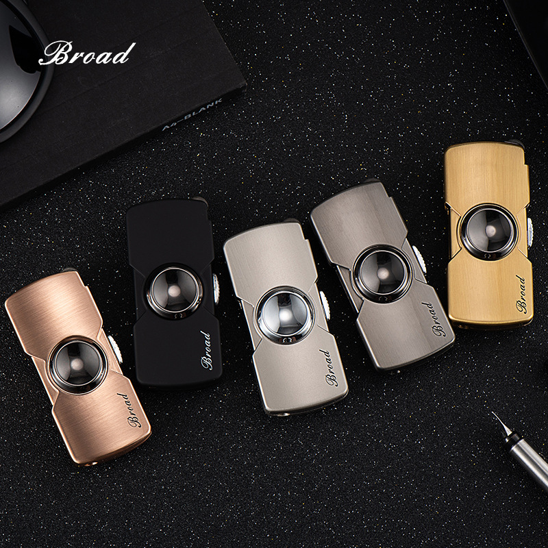Bật Lửa Khò Broad Lighter BD325 Con Quay Spinner Lửa Khò Xanh Chắn Gió - Xài Gas