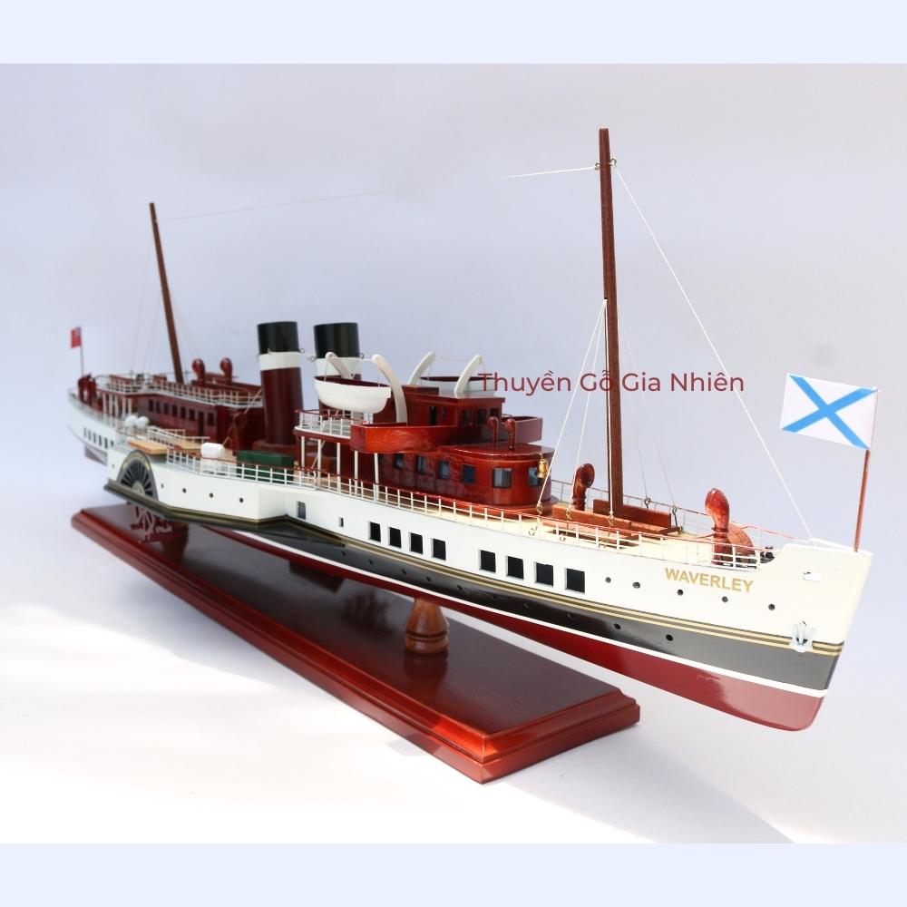 Mô Hình Thuyền Gỗ Trang Trí Phong Thủy Dạng Thuyền Du Lịch WAVERLEY Chính Hãng, Hàng Xuất Khẩu Chất Lượng Cao