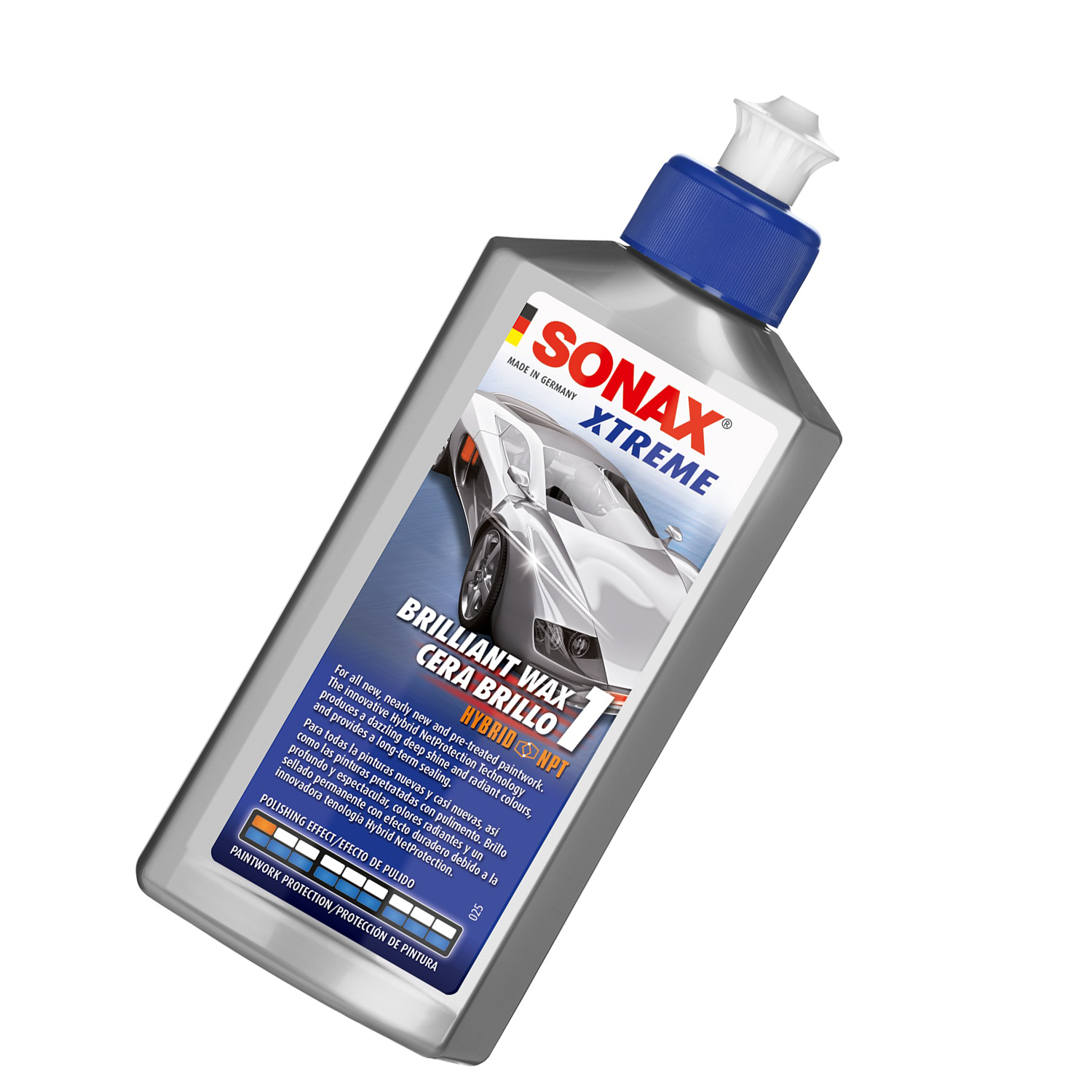 Kem đánh bóng và bảo vệ sơn xe ô tô Sonax 201100 250ml - phục hồi sơn cũ, hiệu ứng lá sen trên sơn, tăng độ mịn cho mặt sơn