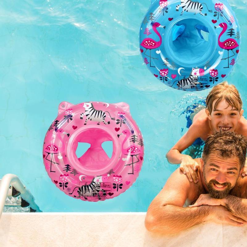 Baby Swimming Pool Rings Seat Cute Inflatable Swim Ring Float Seat Swim Circle with Dual Handle for Baby Toddlers Pool Bathtub