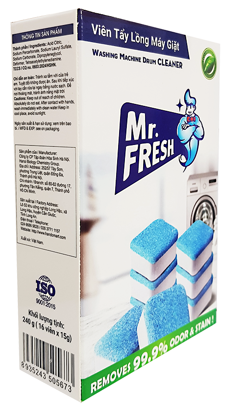 Hộp 16 viên tẩy lồng máy giặt Mr Fresh 240g (15g/viên)