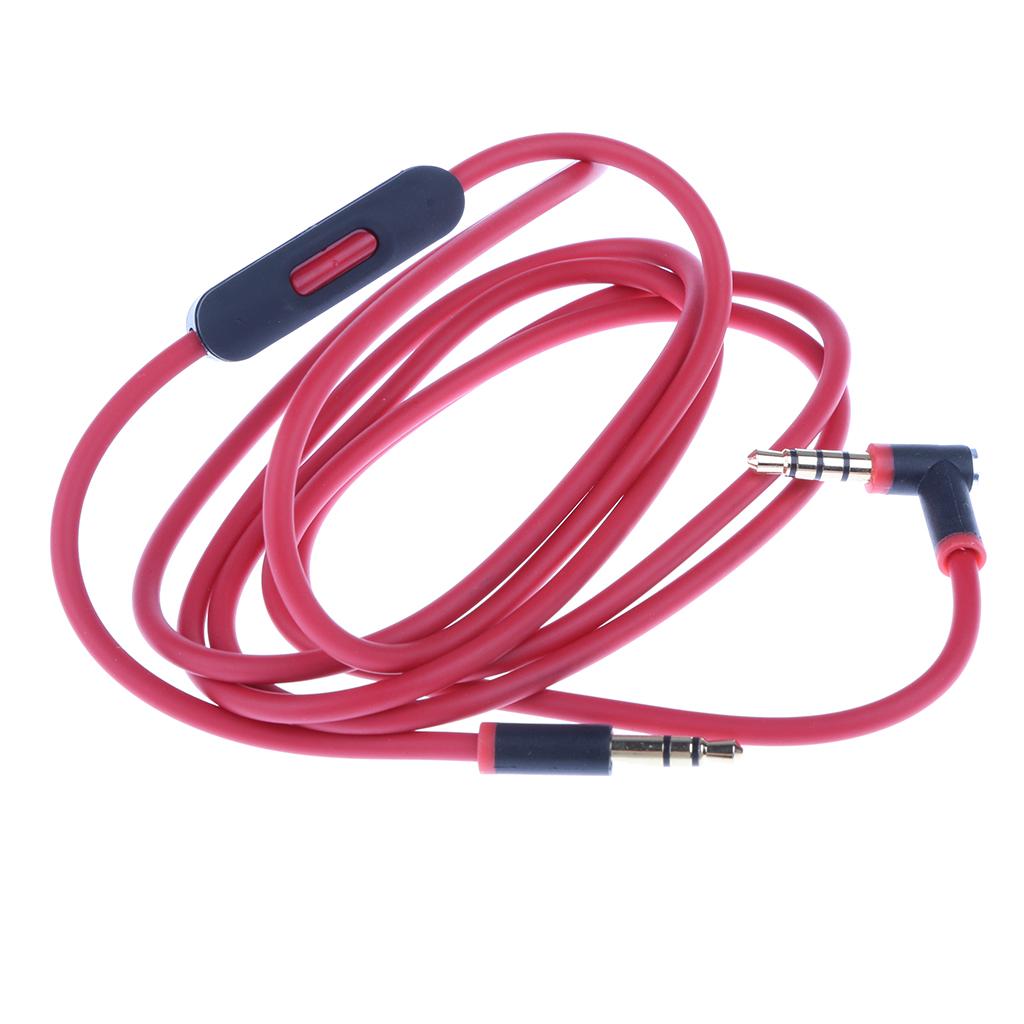 Replacement Audio Cable Cord Wire In-line Microphone For 3.5mm Headphones