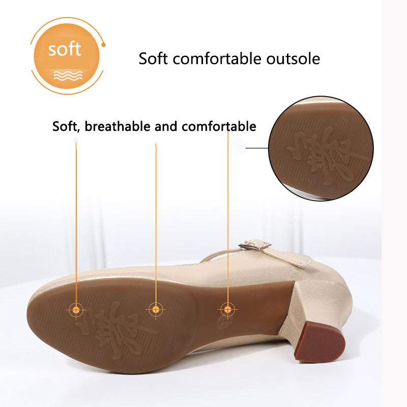 Giày khiêu vũ phòng khiêu vũ dành cho phụ nữ Giày tiêu chuẩn Giày tiêu chuẩn đóng ngón chân Salsa Khó hiện đại giày cao su đế ngoài cho khiêu vũ Color: outdoor 5cm black Shoe Size: 38