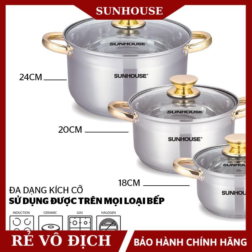 Bộ nồi inox 5 đáy SUNHOUSE SH781 hàng chính hãng