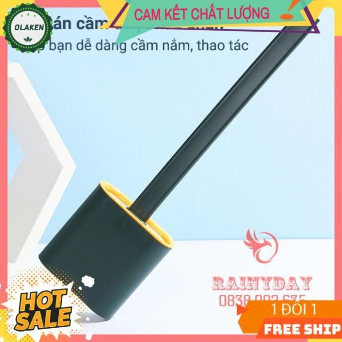 Cây Chổi Cọ Nhà Vệ Sinh ️️ chà rửa vệ sinh bồn cầu toilet brush bằng silicon kèm hộp đựng dán tường