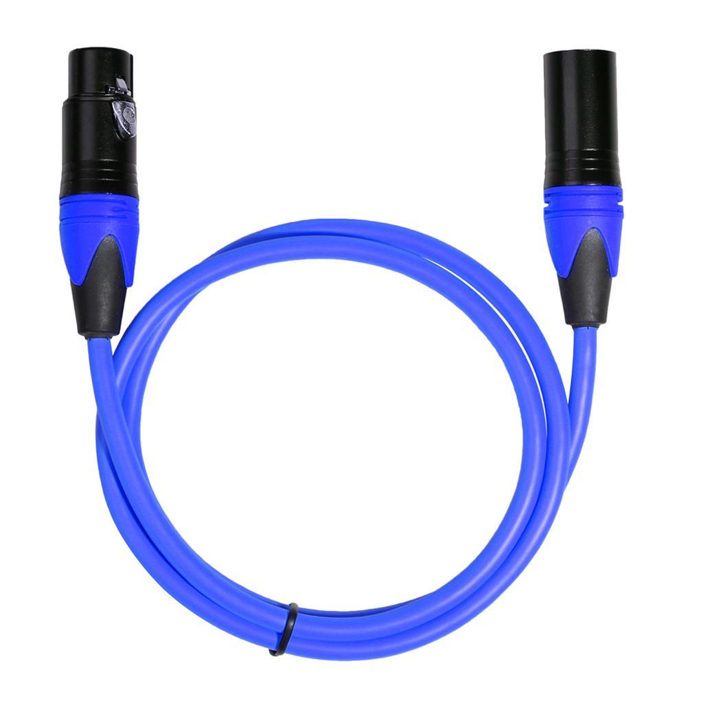 XLR-M to XLR-F 3 Contacts Balanced Mic Audio Cable 5 Colors 3 ft