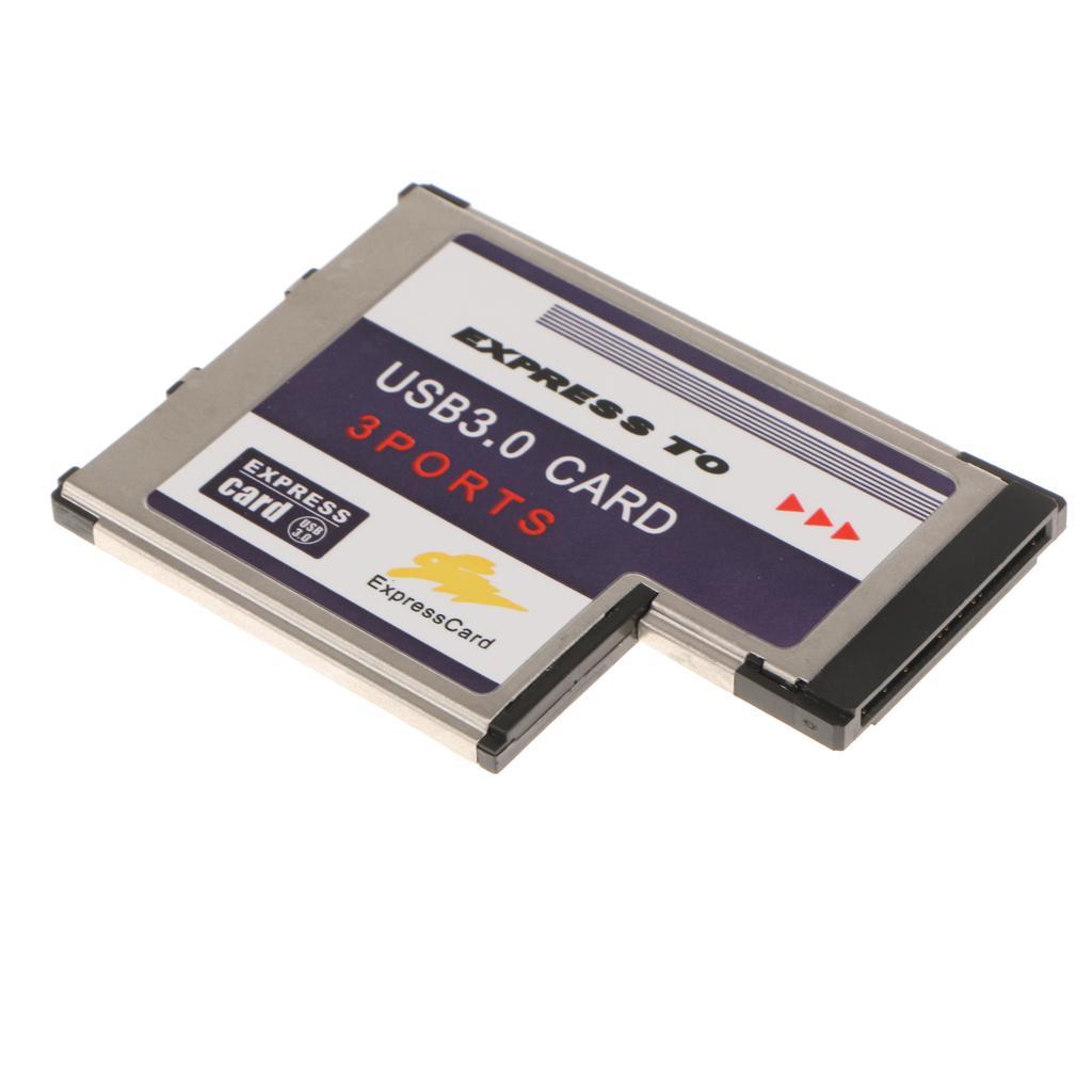 Laptop 3Port USB3.0 Express Card FL1100 Chip 54mm Hidden Adapter