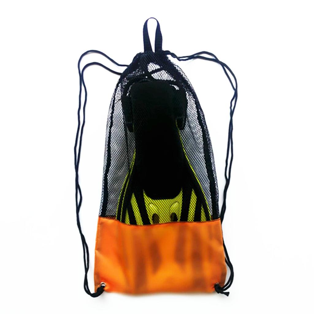 20KG Load Backpack Style Mesh Drawstring Storage Bag for Scuba Gear Dive Fins Snorkel Goggles Mask