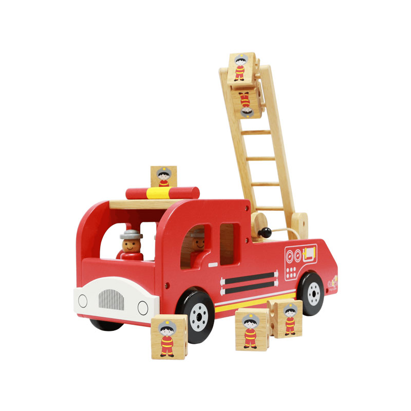 Xe cứu hỏa trượt thang size lớn – đồ chơi trẻ em bằng gỗ xuất khẩu