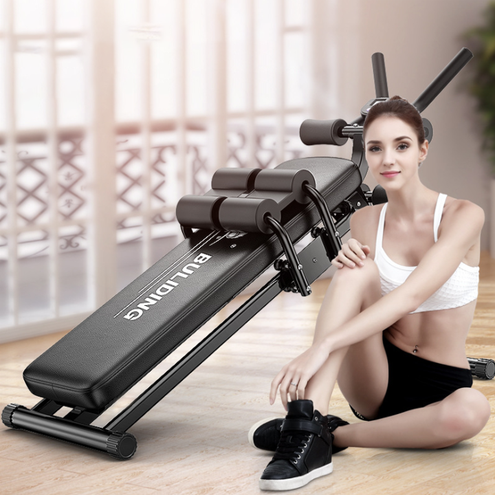 Ghế tập bụng đa năng model mới nhất, máy tập body, bảng điện tử, bệ đỡ bắp tay và chân, thanh và da chống trượt, thanh trượt bụng, thanh đỡ tay cao cấp, tải trọng 150Kg