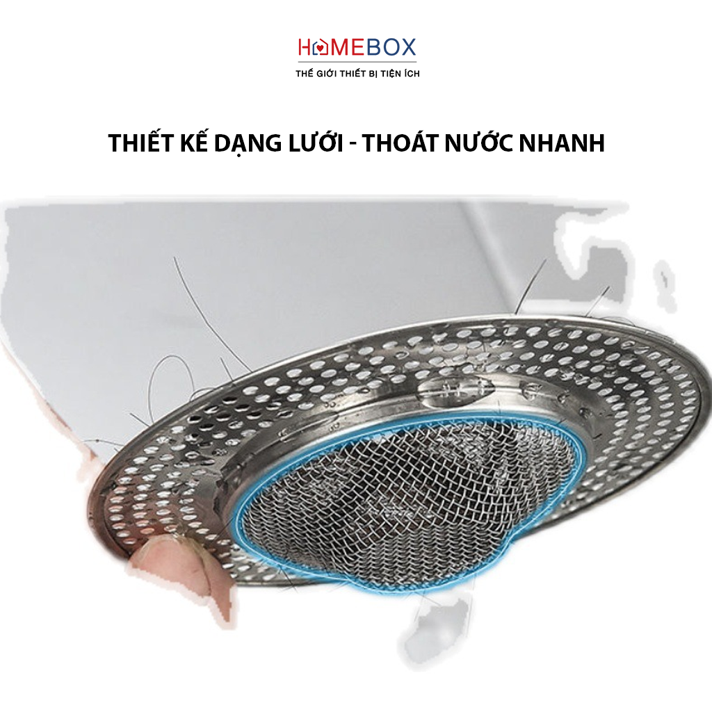 Bịt nắp lọc rác inox nhà tắm JYoohome Giỏ lưới bịt nắp cống chặn rác thoát nước nhanh chống gỉ - Hàng Chính Hãng