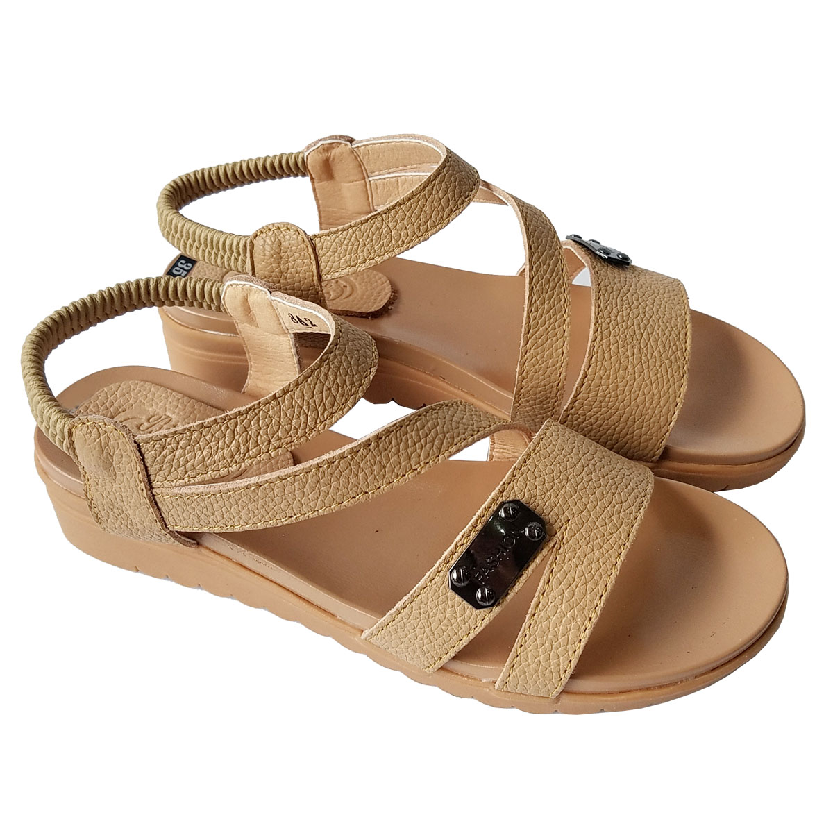 Giày Sandal Nữ Da Bò Thật Biggben Cao Cấp Sdn81 - Kem - 39