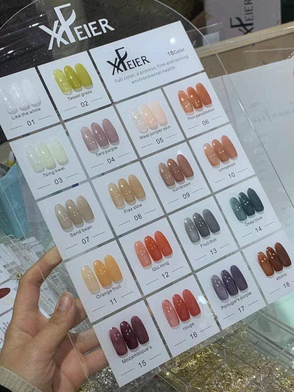 Sơn thạch sơn móng tay làm nail 18 màu tặng kèm bảng màu