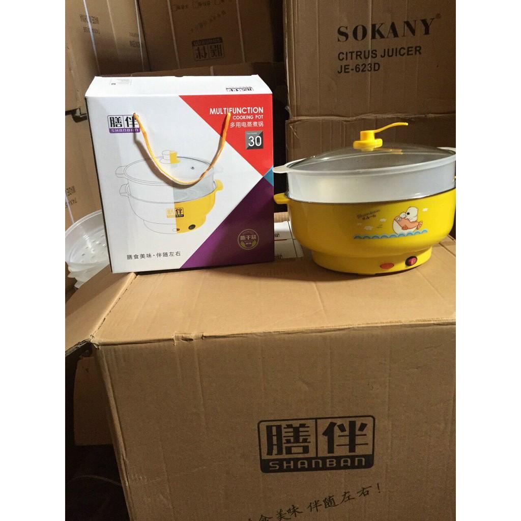 Nồi Lẩu Điện Mini 26cm Nikai Vung Kính - Nồi Lẩu Đa Năng Gia Đình 26cm Siêu Tốc