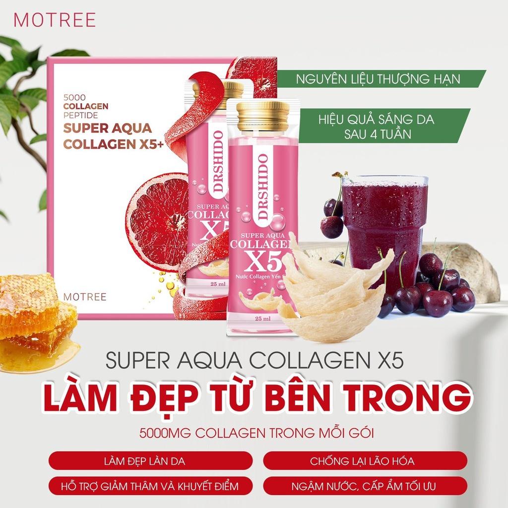 Nước Collagen Yến Sào Motree Super Aqua Collagen X5 1 HỘP 10 gói