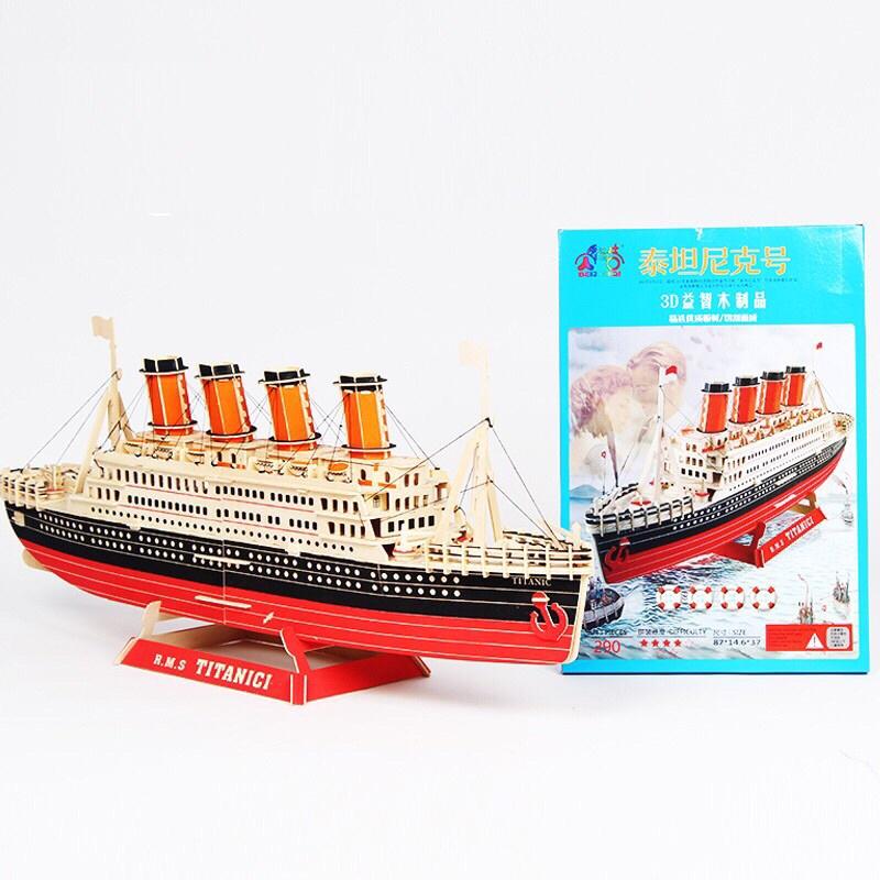 Mô hình siêu tàu RMS Titanic cỡ lớn siêu sắc nét - đồ chơi lắp ráp 3D gỗ