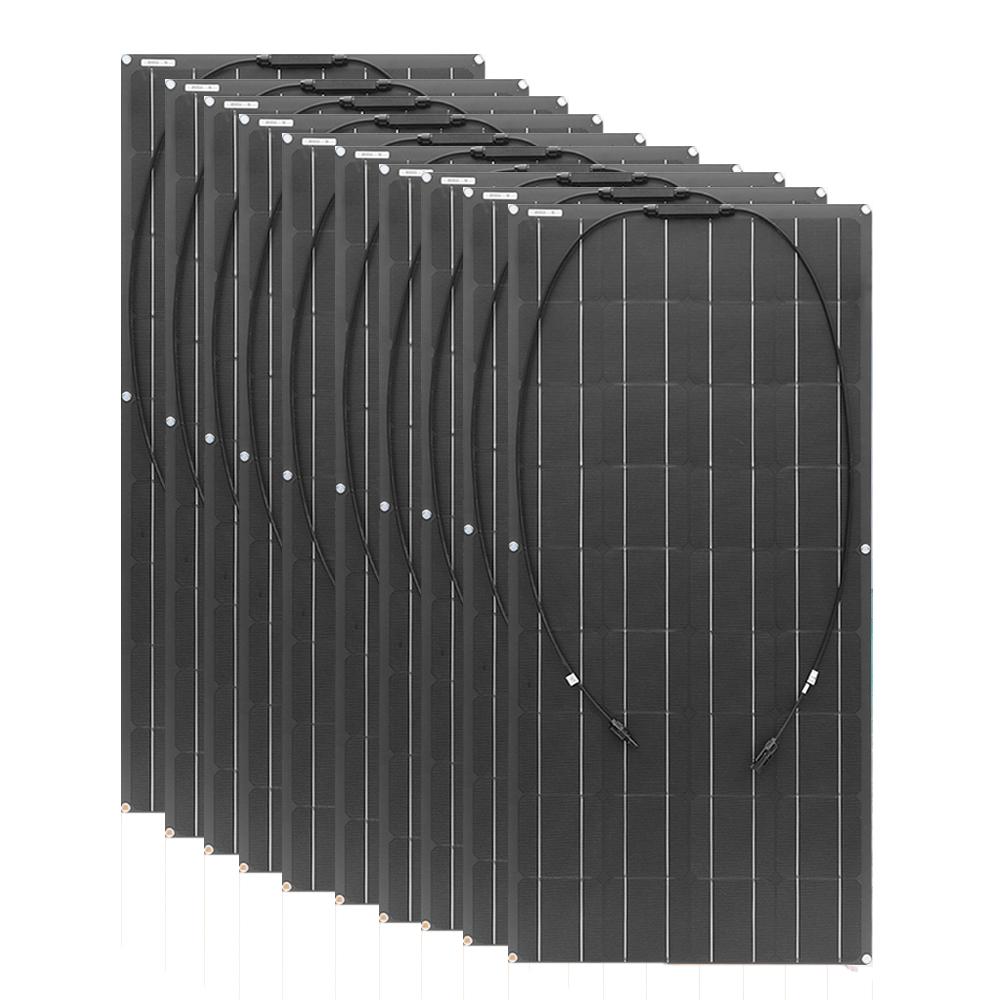 Bảng điều khiển năng lượng mặt trời linh hoạt màu đen Silicon đơn tinh thể Mô-đun quang điện 120W cho Du thuyền/RV/Thuyền/Người cắm trại/Lều Sạc bằng pin 12V Màu sắc: 18V 120W