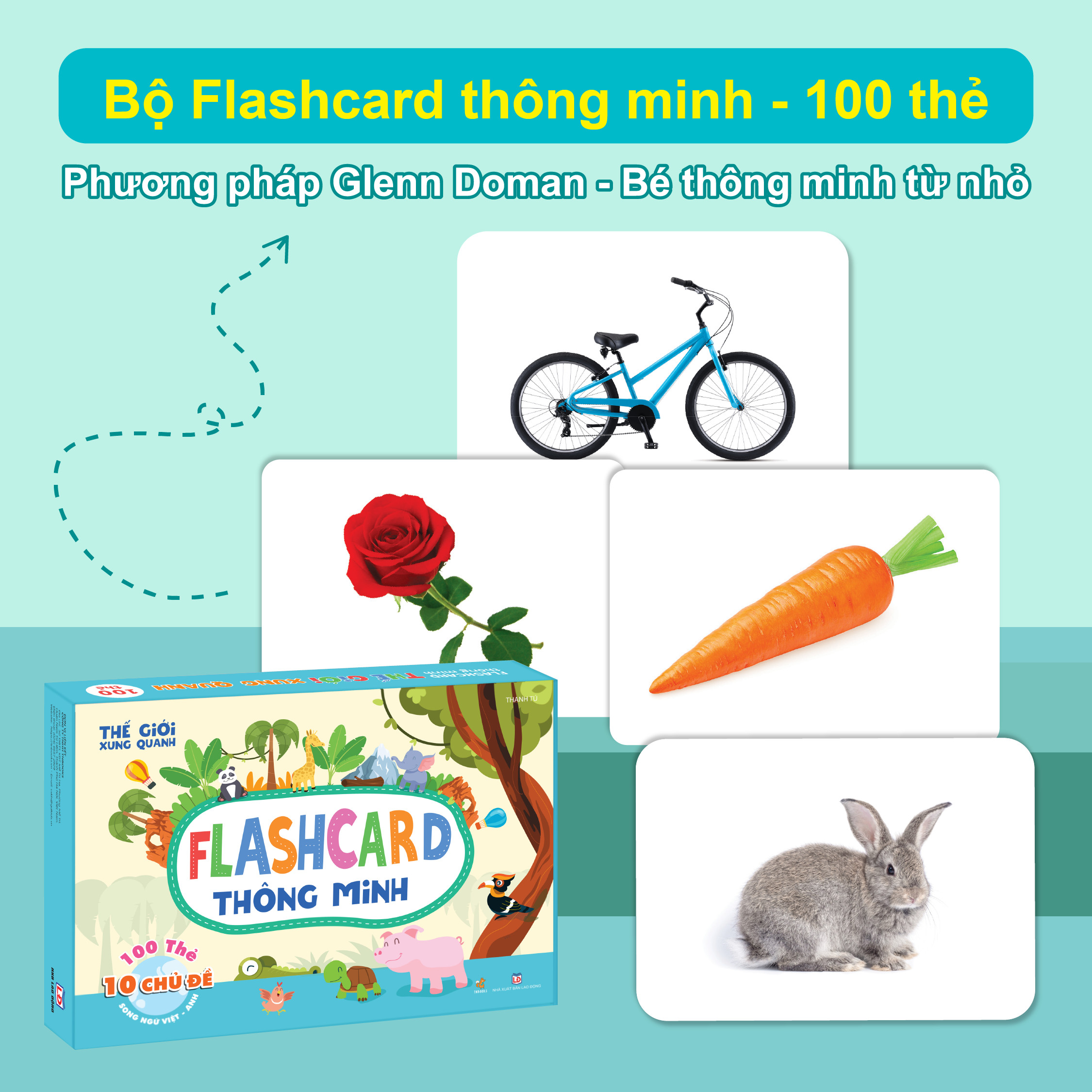 Flashcard cho bé - Bộ 100 thẻ học thông minh Glenn Doman Thế Giới Xung Quanh - Song ngữ (0 - 6 tuổi)